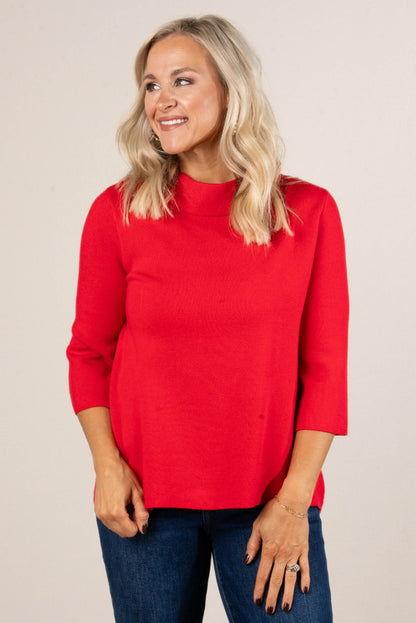 Karina Mock Neck Bell Sleeve Sweater