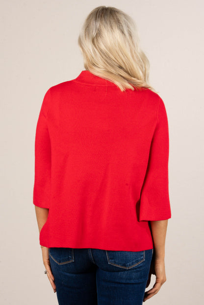 Karina Mock Neck Bell Sleeve Sweater