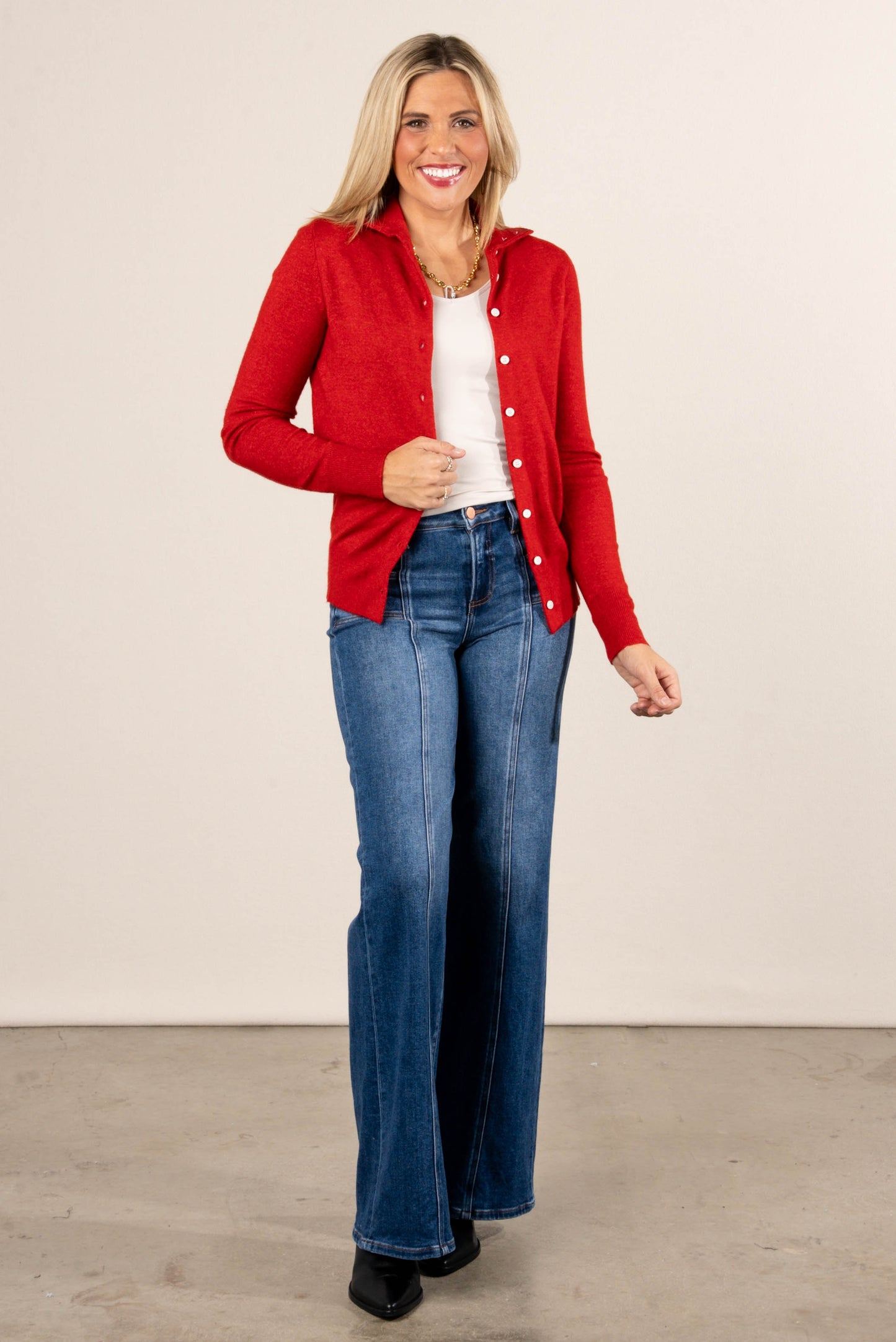 Bar Harbor High Neck Button Up Cardigan