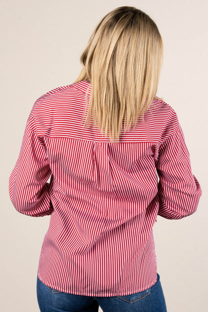 Fifth Avenue Pinstriped Button Cuff Shirt