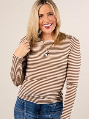 Kit Striped Boat Neck Top