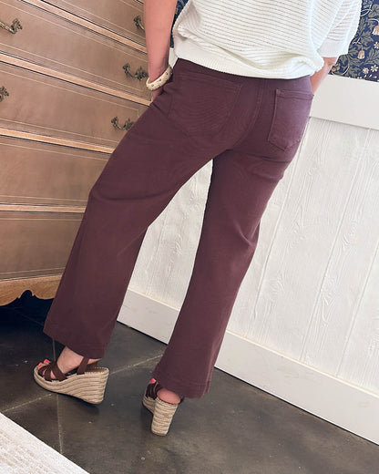 Risen Denim | Aiden High Rise Tummy Control Crop Wide Leg Jeans