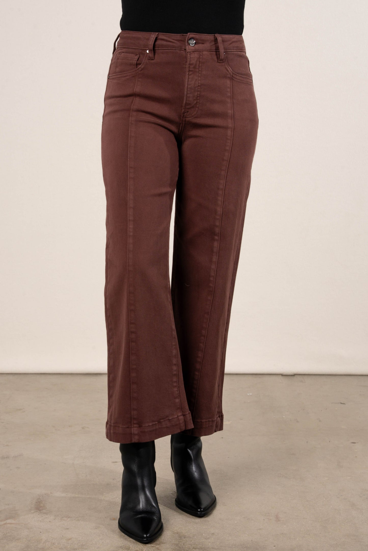 Risen Aiden High Rise Tummy Control Crop Wide Leg Jeans