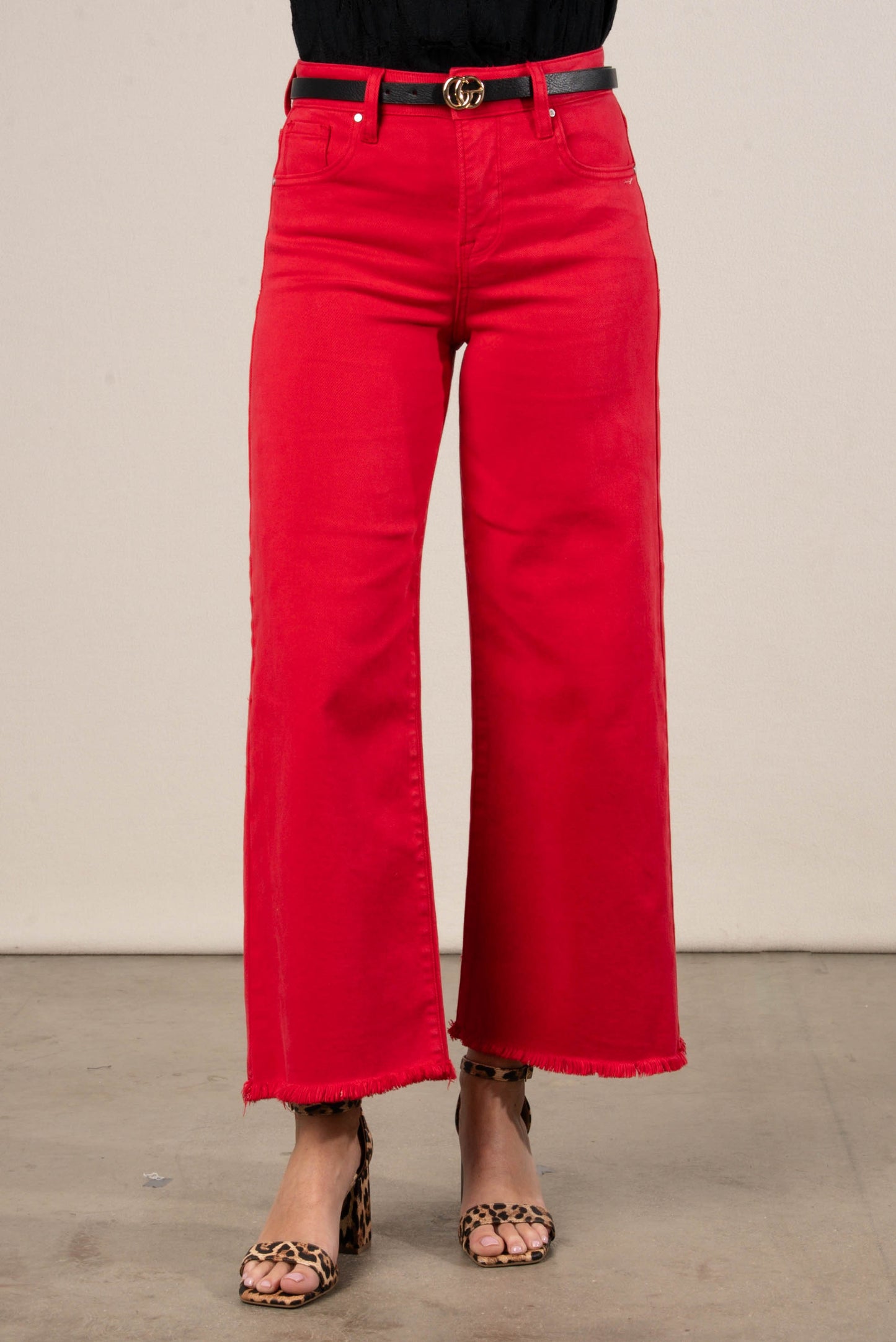 Risen Denim | Billie High Rise Tummy Control Crop Wide Leg Jeans