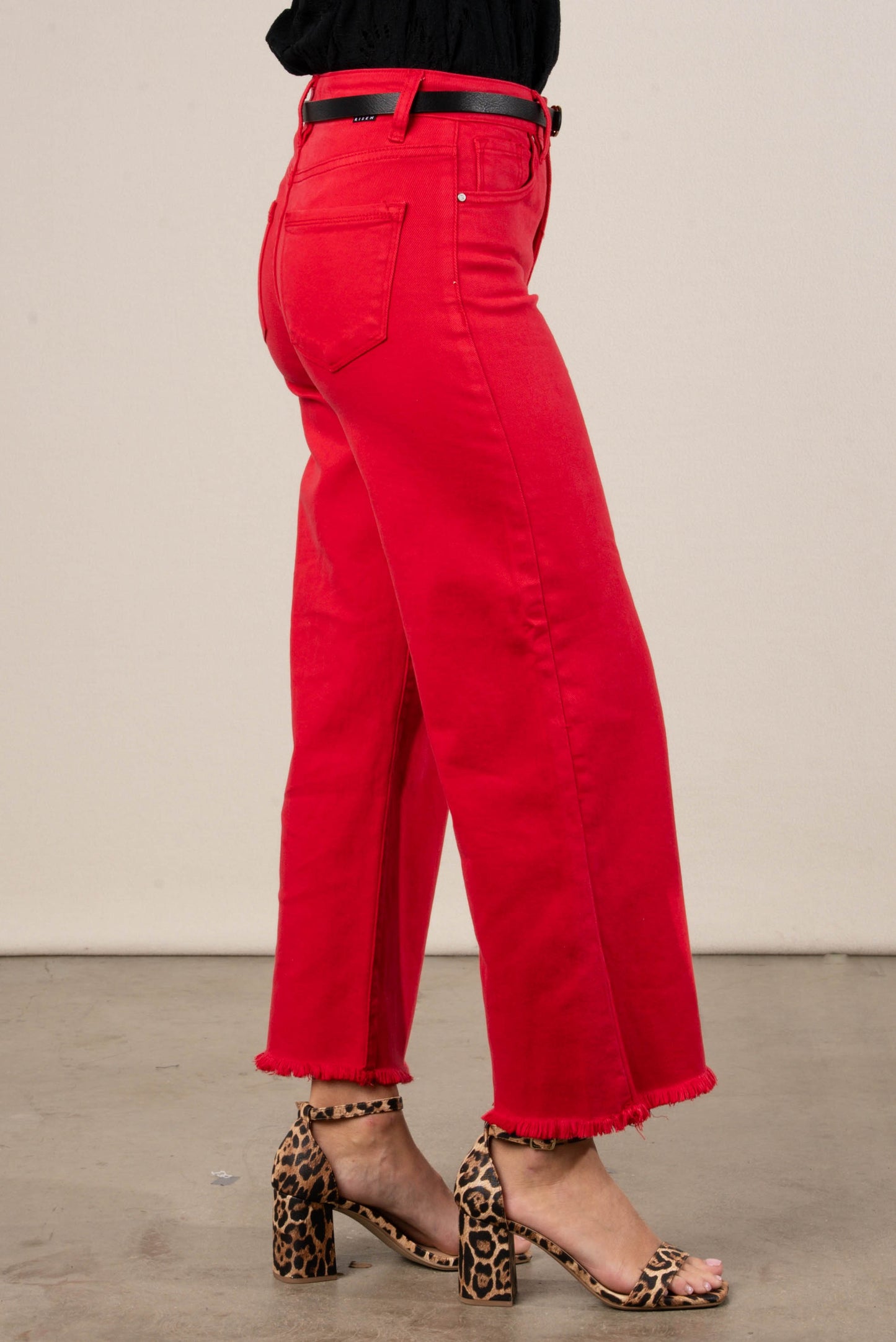 Risen Denim | Billie High Rise Tummy Control Crop Wide Leg Jeans