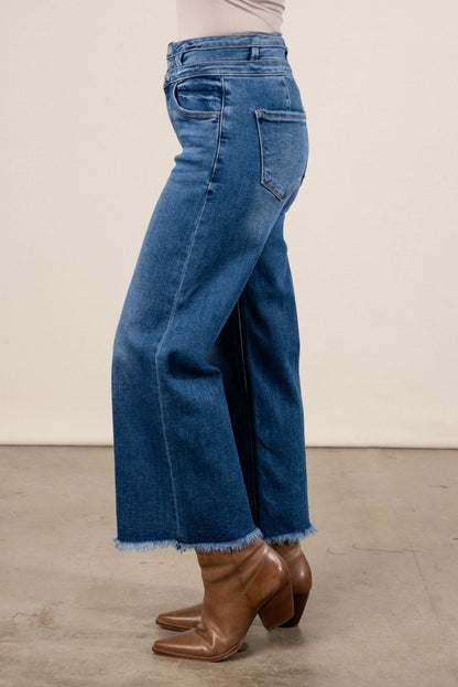 Risen Denim | Tabitha High Rise Crop Wide Leg Jeans