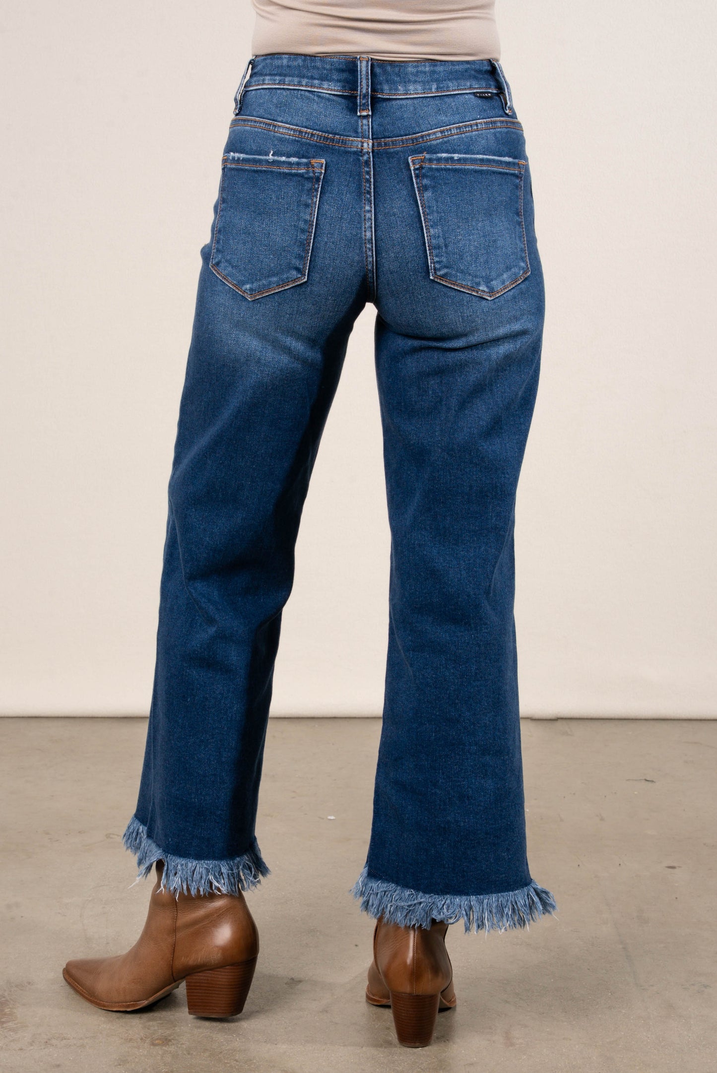 Risen Denim | Erika Mid Rise Crop Wide Leg Jeans