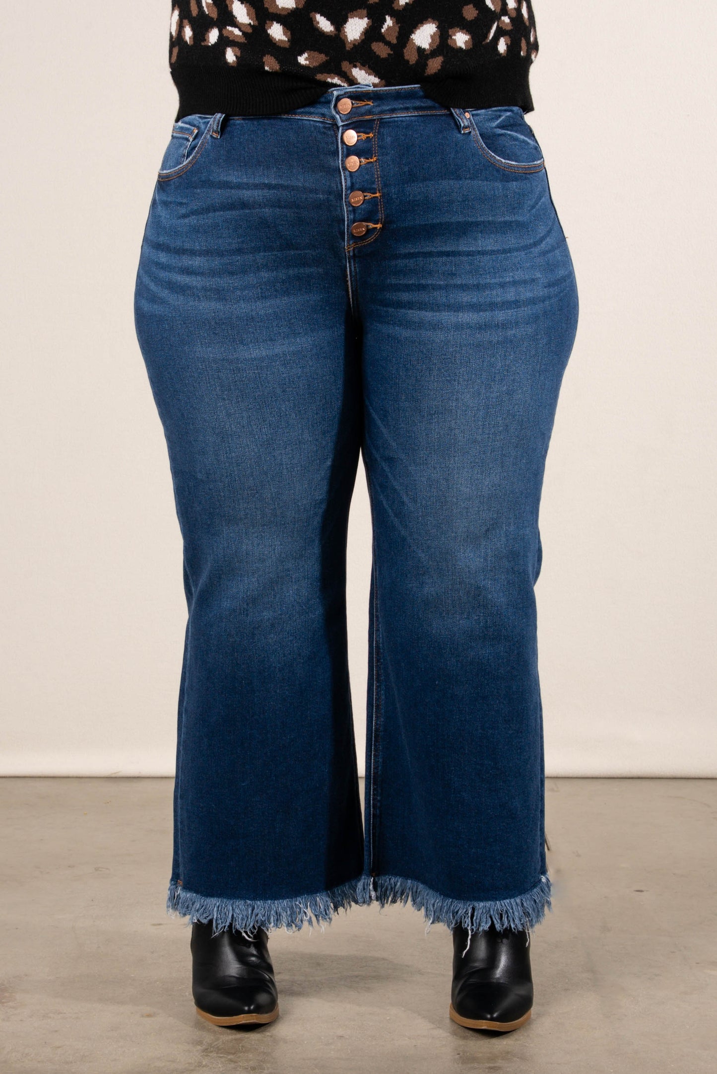 Risen Denim | Erika Mid Rise Crop Wide Leg Jeans