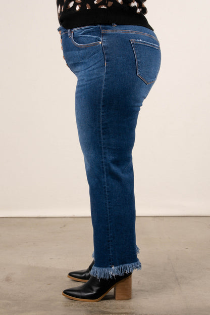 Risen Denim | Erika Mid Rise Crop Wide Leg Jeans