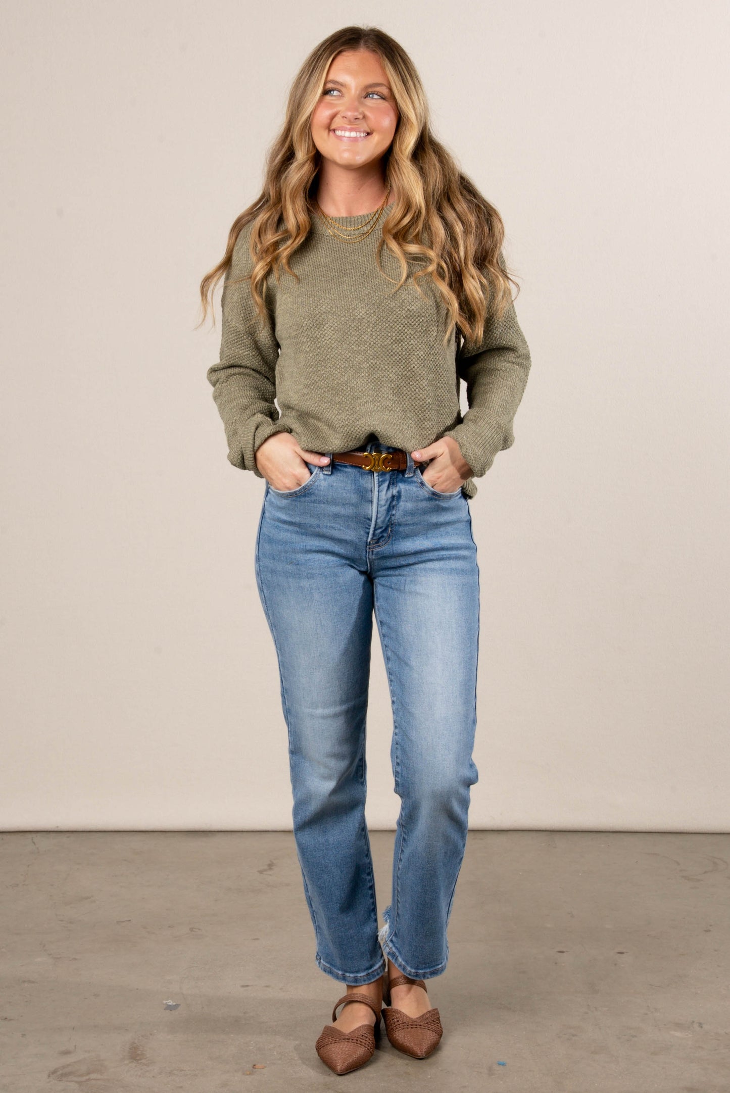 Risen Denim | Ronnie High Rise Tummy Control Crop Straight Leg Jeans