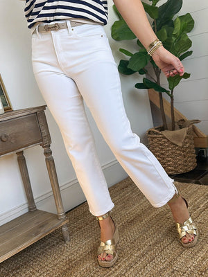 Risen Denim | Ronnie High Rise Tummy Control Crop Straight Leg Jeans