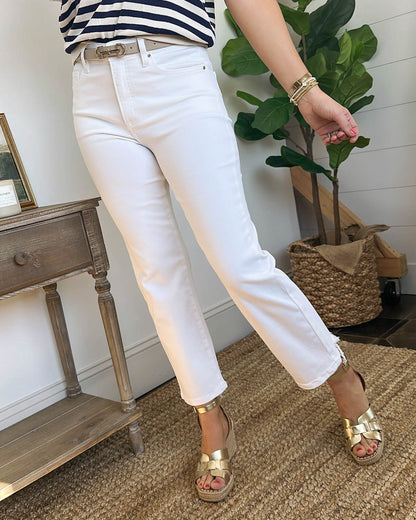 Risen Denim | Ronnie High Rise Tummy Control Crop Straight Leg Jeans