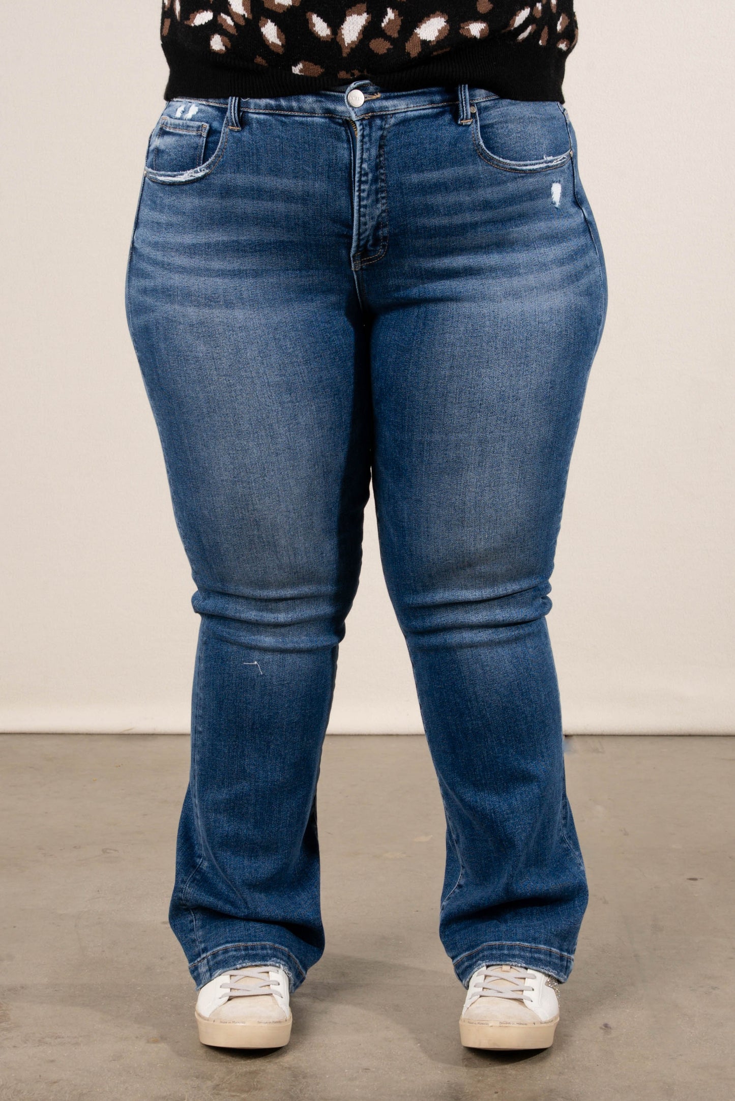 Risen Denim | Colby Mid Rise Tummy Control Straight Leg Jeans