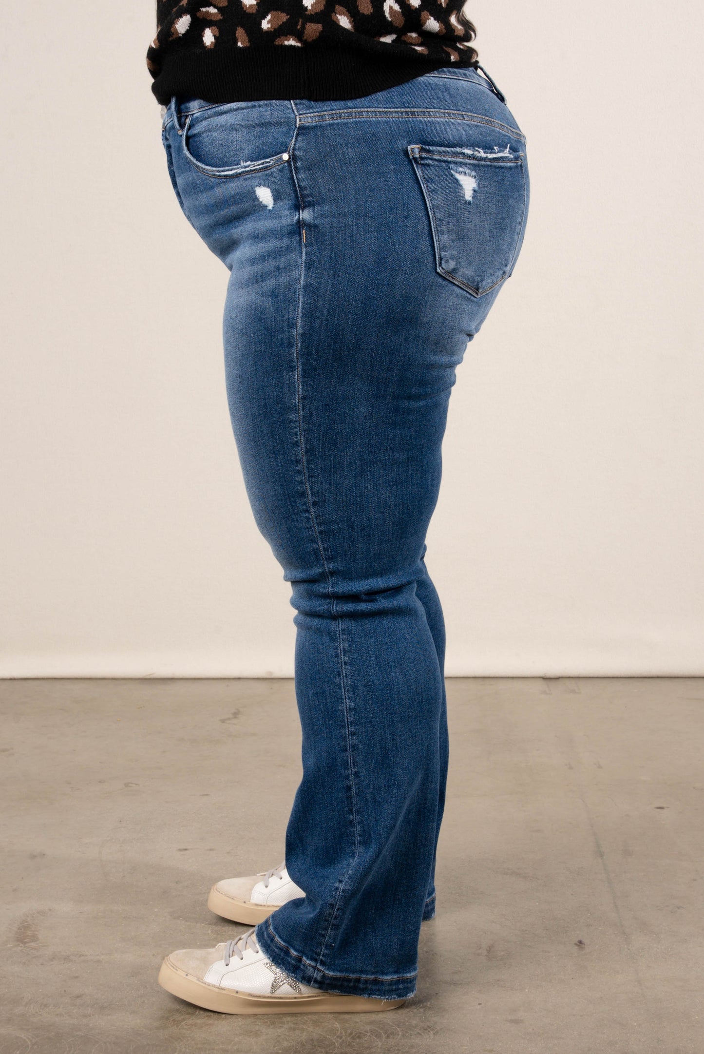 Risen Denim | Colby Mid Rise Tummy Control Straight Leg Jeans