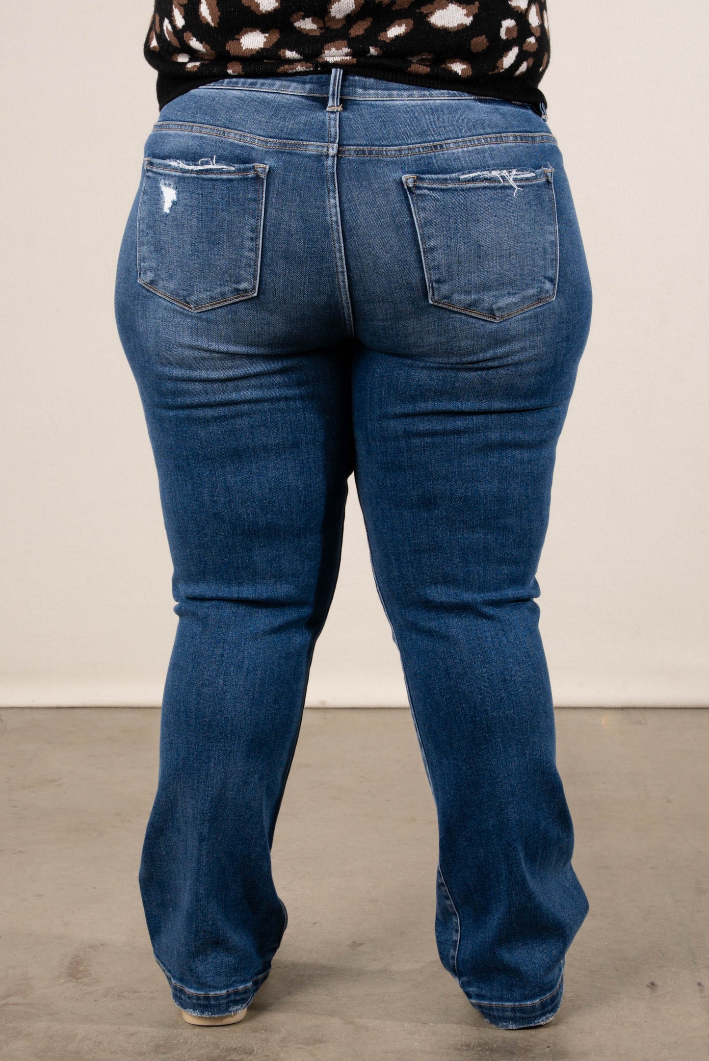 Risen Denim | Colby Mid Rise Tummy Control Straight Leg Jeans