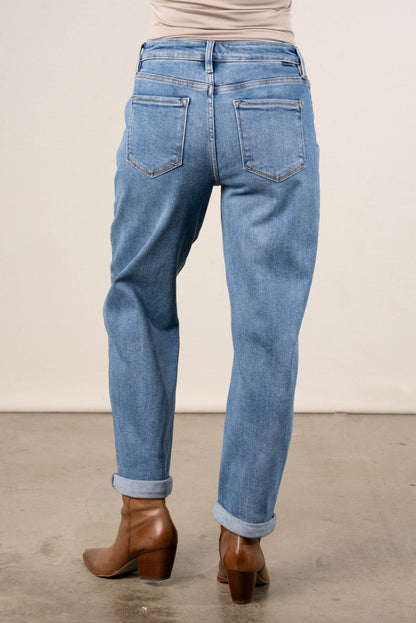 Risen Hollis Mid Rise Crop Barrel Jeans