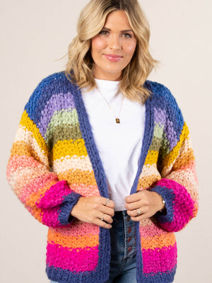 Handmade Rainbow Knit Cardigan