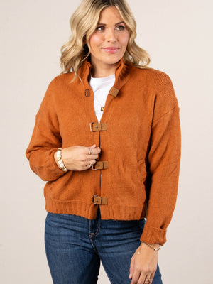 Buckle Front Sweater Cardigan