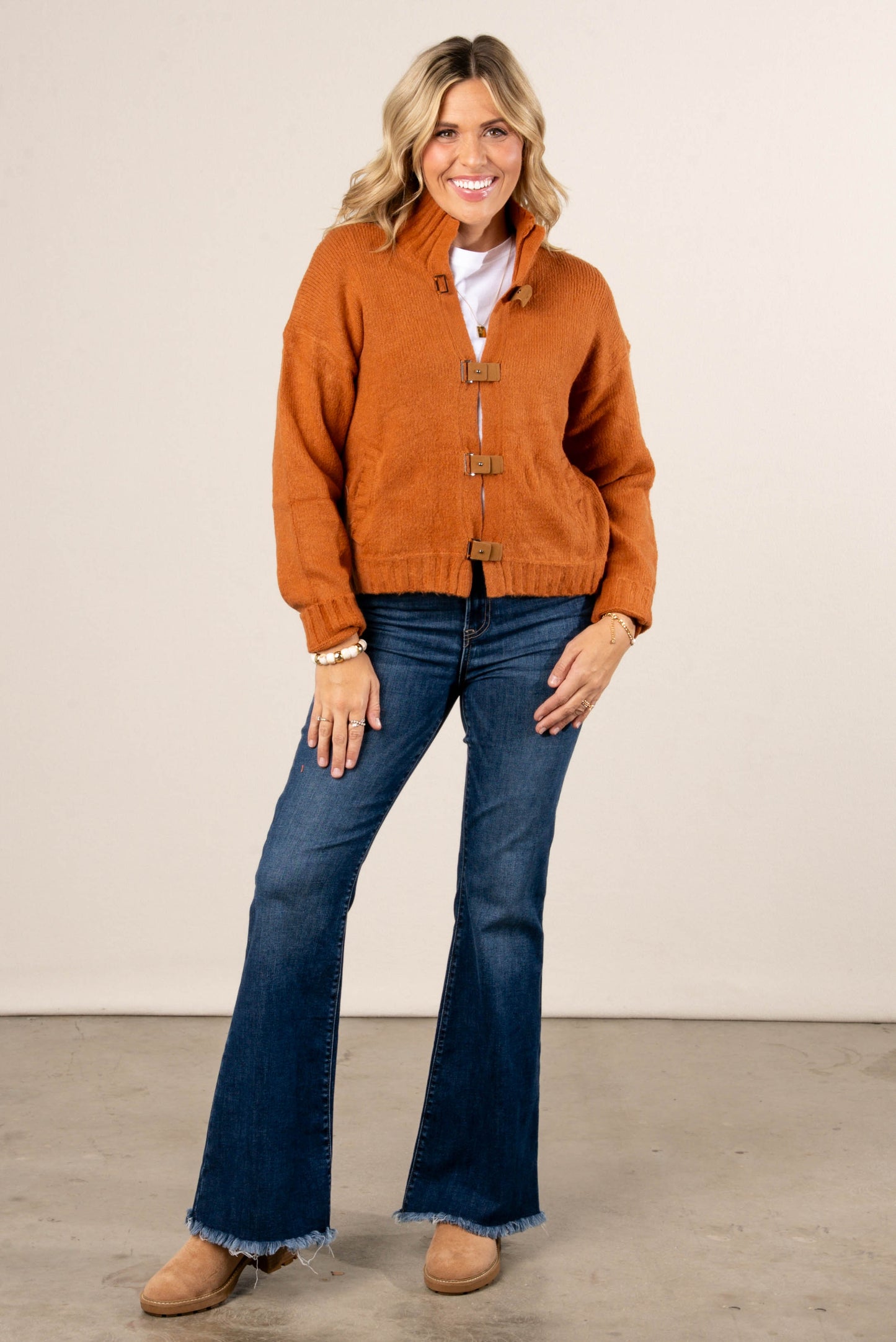 Buckle Front Sweater Cardigan