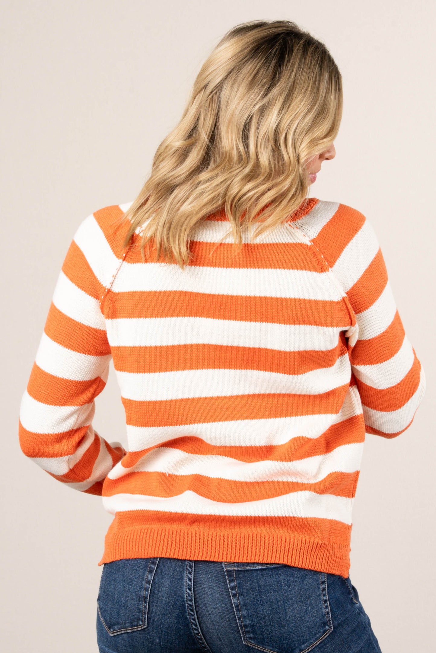Striped Notch Neck Sweater