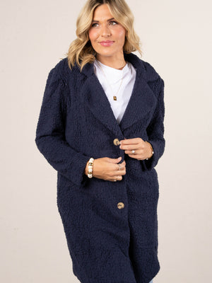 Sherpa Button Front Coat