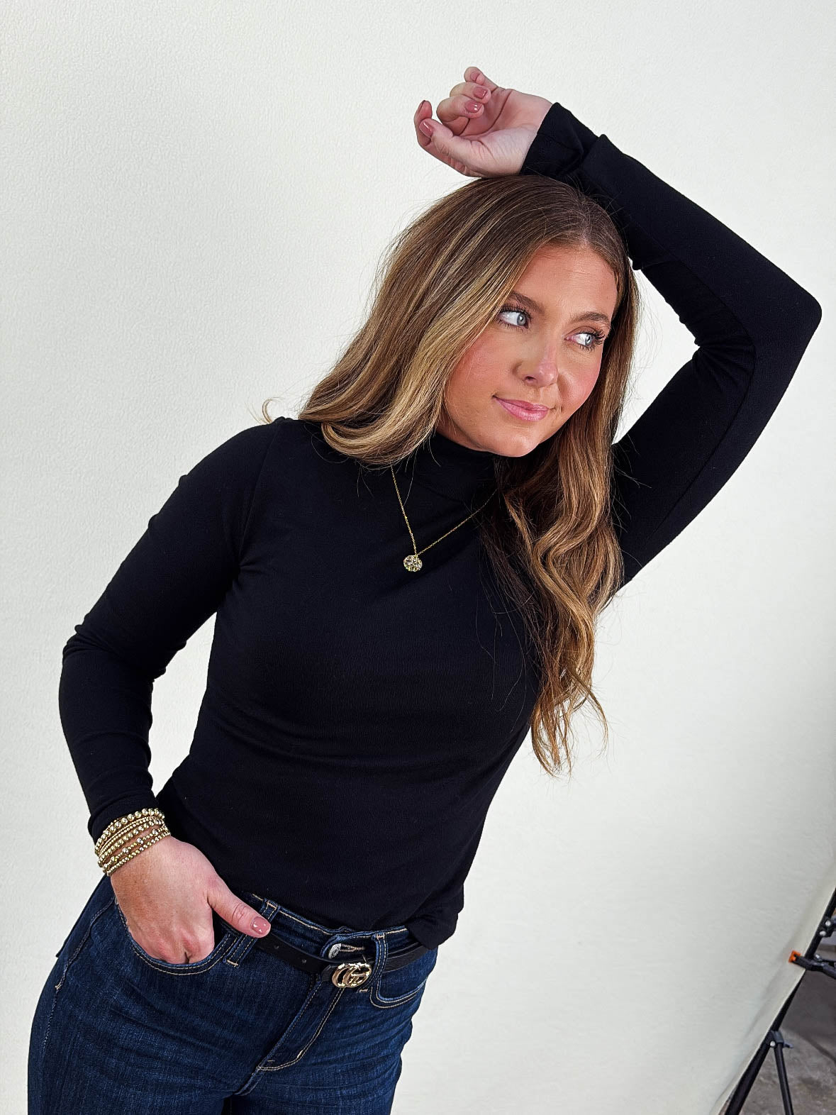 Fitted Turtleneck Top