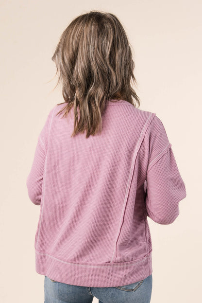 Waffle Knit Top Stitch Top *Final Sale*