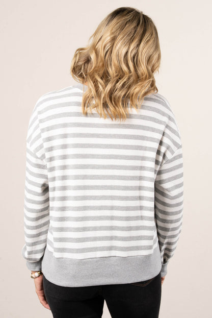 Briley Textured Stripe Henley Sweater
