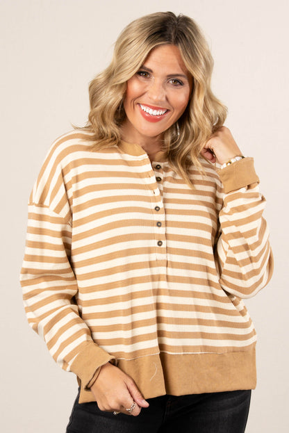 Briley Textured Stripe Henley Sweater