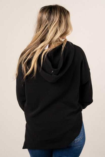 Maysen Textured Knit Hooded Top
