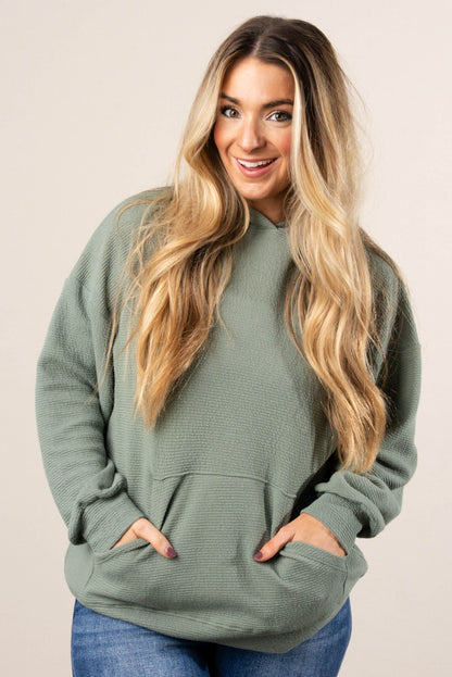 Daley Textured Knit Hooded Pocket Top