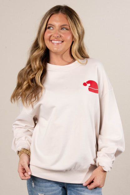 Puffy Santa Hat Graphic Sweatshirt