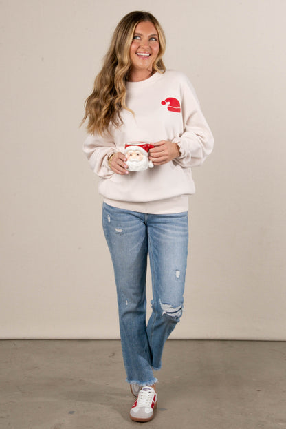 Puffy Santa Hat Graphic Sweatshirt