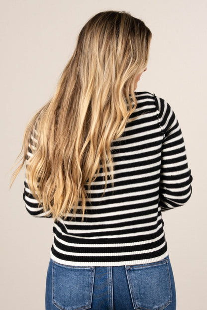 Scottdale Striped Exposed Seam Sweater