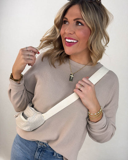 Manchester Textured Knit Hi-Lo Split Hem Top