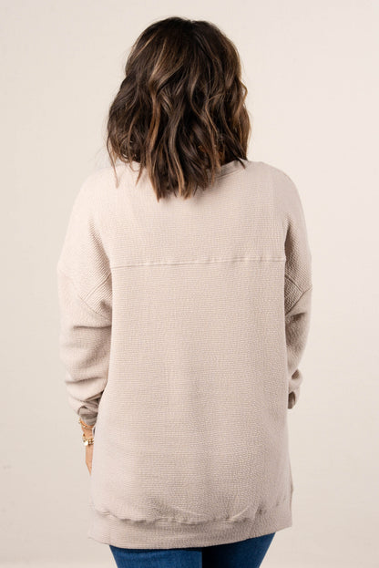 Manchester Textured Knit Hi-Lo Split Hem Top