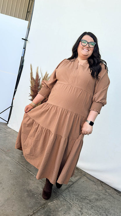 Bristol Textured Knit Tiered Midi Dress