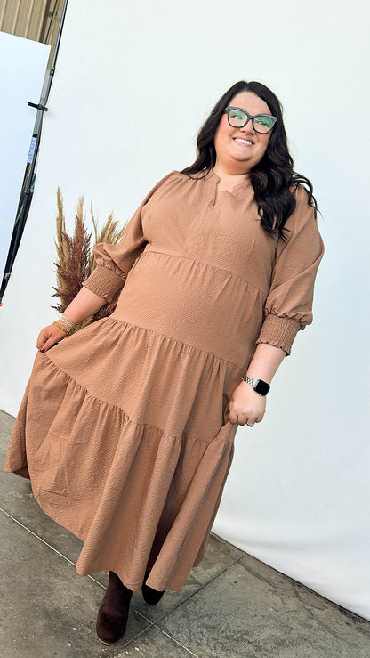 Bristol Textured Knit Tiered Midi Dress