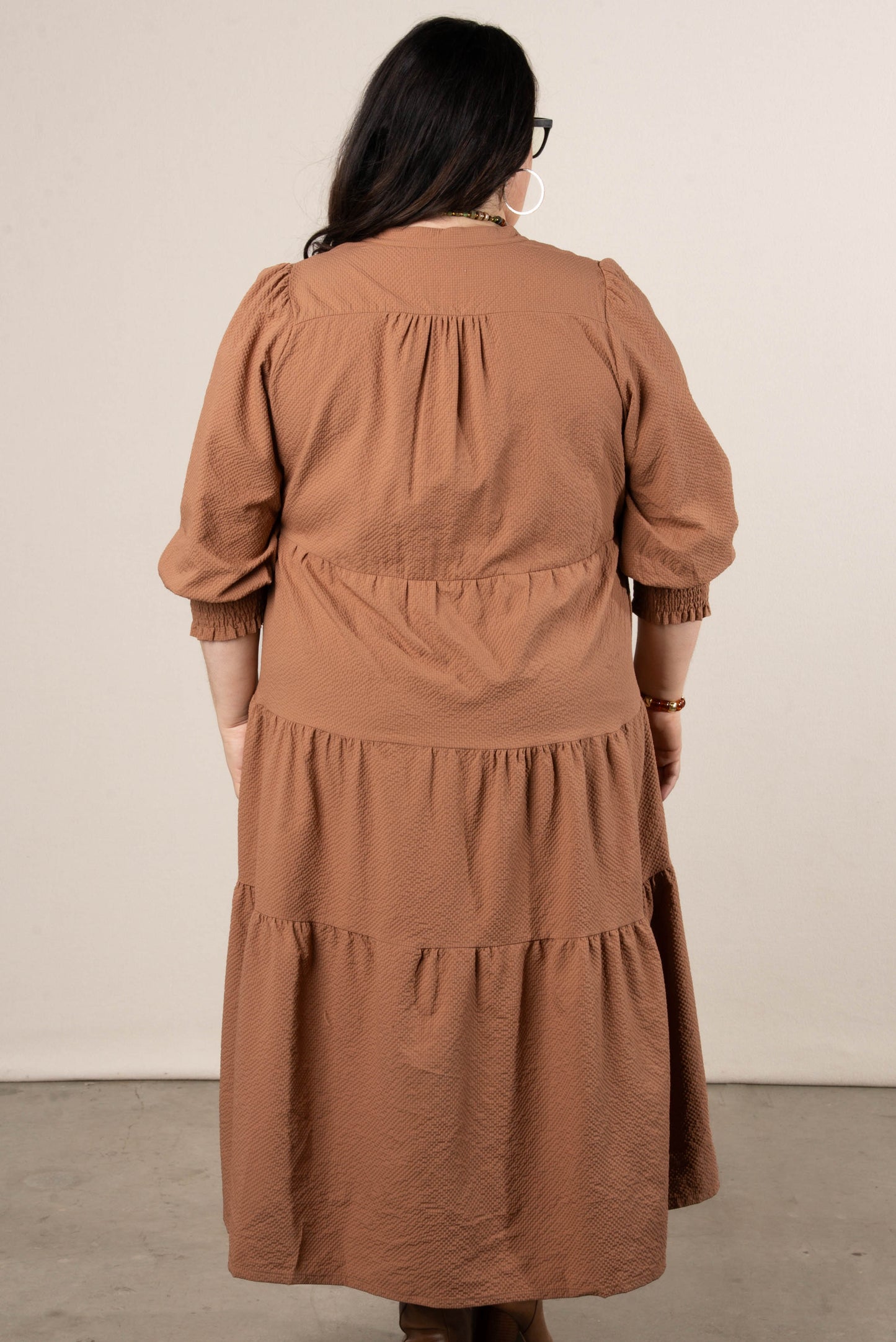 Bristol Textured Knit Tiered Midi Dress