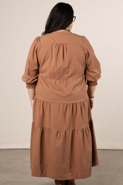 Bristol Textured Knit Tiered Midi Dress