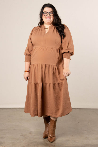 Bristol Textured Knit Tiered Midi Dress