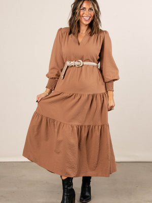 Bristol Textured Knit Tiered Midi Dress