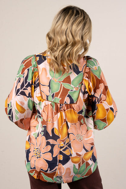 Auburn Skies Floral Babydoll Top