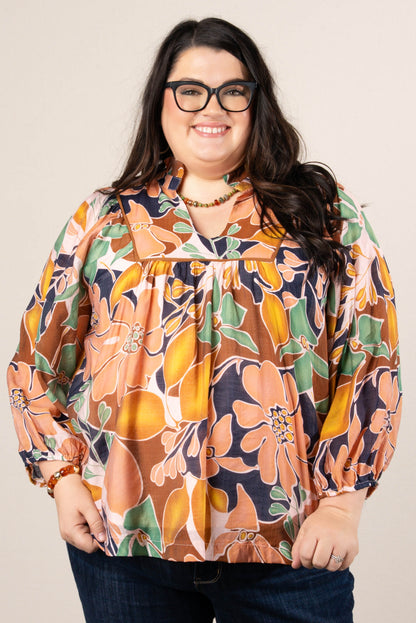 Auburn Skies Floral Babydoll Top