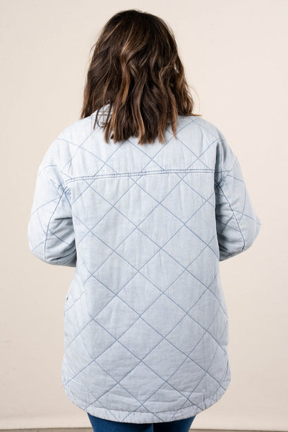 Street Chic Quilted Tencel Snap Front Shacket
