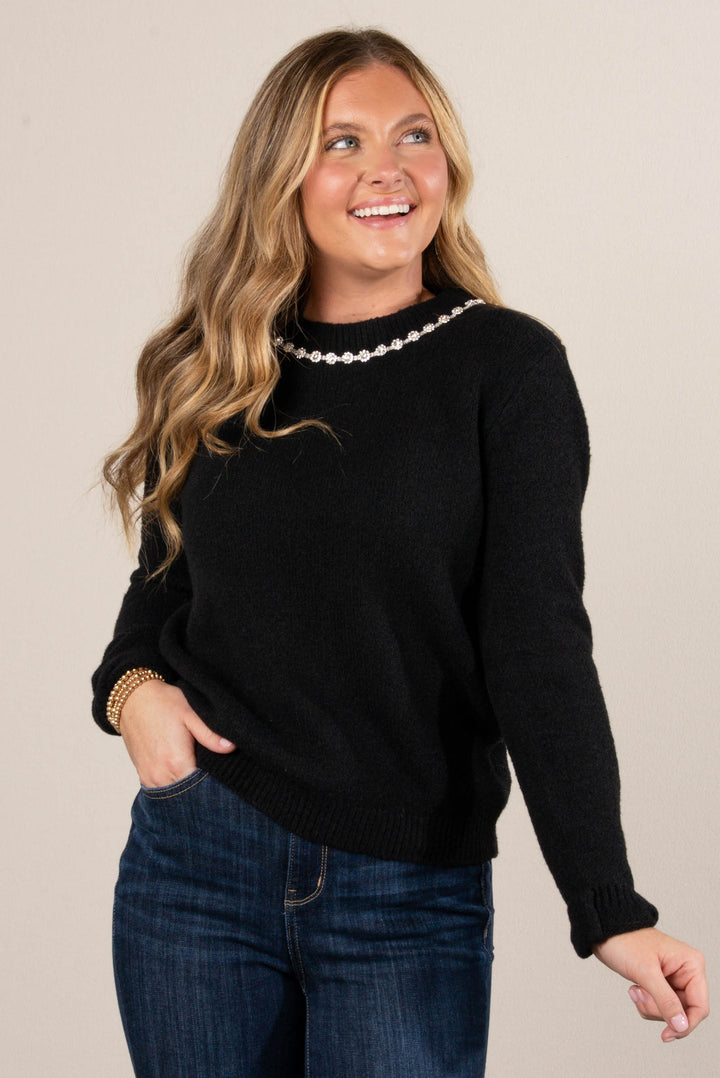 Sinclair Jewel Neck Sweater