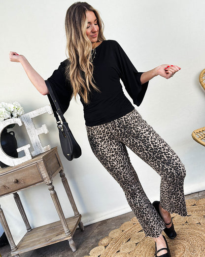 Fall River Angel Sleeve Shirred Side Top