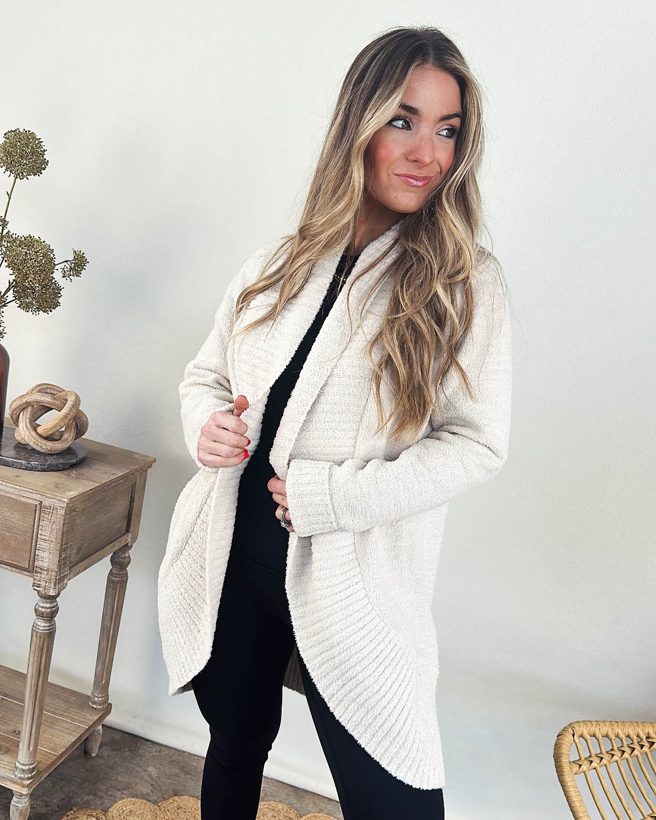 Bennington Chenille Open Front Cocoon Cardigan