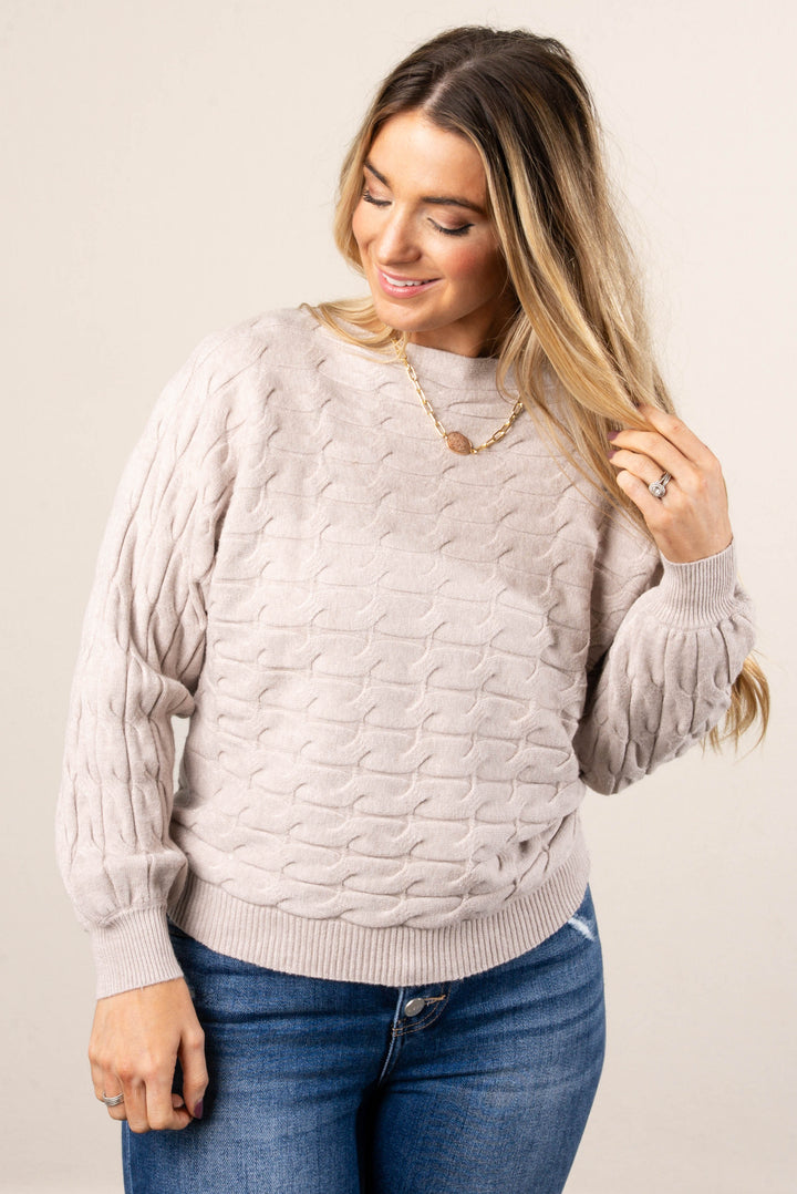 Fairfield Embossed Knit Boat Neck Sweater