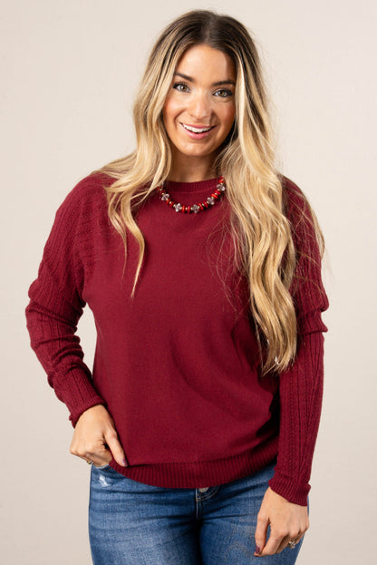 Dempsey Mixed Knit Raglan Sweater